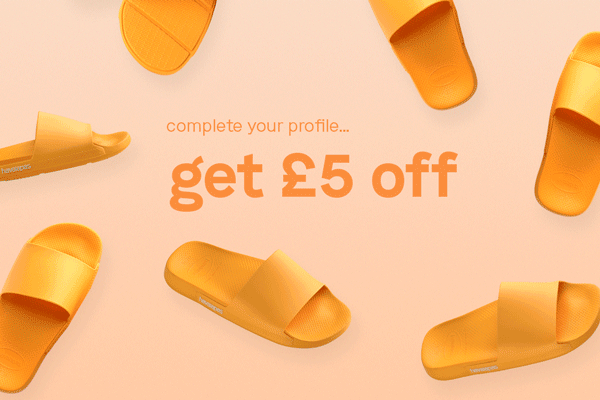 complete your profile... get £5 off